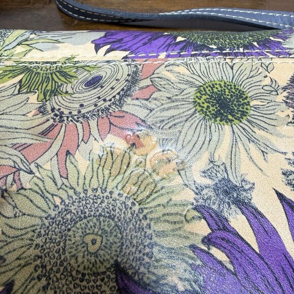 Patricia Nash Handbag Purple Sunflower Crossbody Leather - Picture 7 of 16
